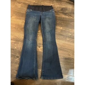 Old Navy Maternity Skinny Flare Jeans Low Rise Knit Panel Dark Wash Size 2